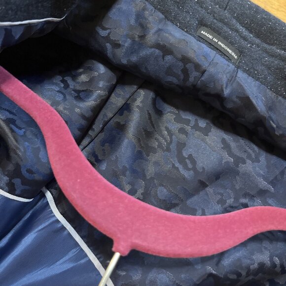 Joseph Abboud 42L Wool Navy Sport Coat Blazer Jacket Solid With Fleck Of White - Picture 12 of 12